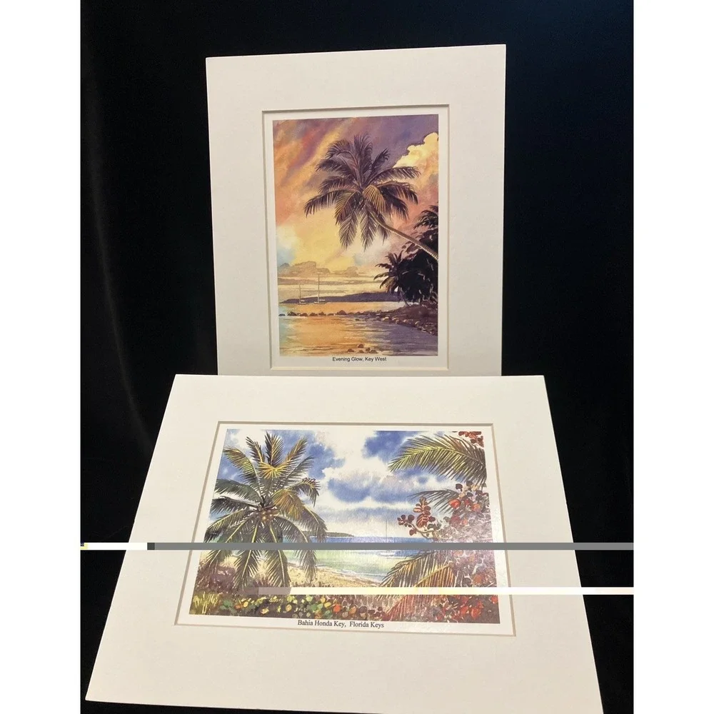Bahia Honda Evening Glow Florida Keys Sailboat Tropical Painting George Salhofer